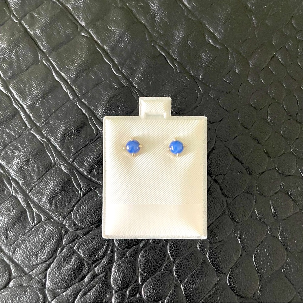 Sterling silver 925 blue star sapphire earrings